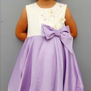 Lavender silk and taffeta formal dress